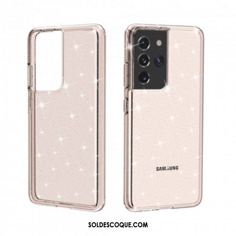 Coque Coque Samsung Galaxy S21 Ultra 5G Transparente Paillettes