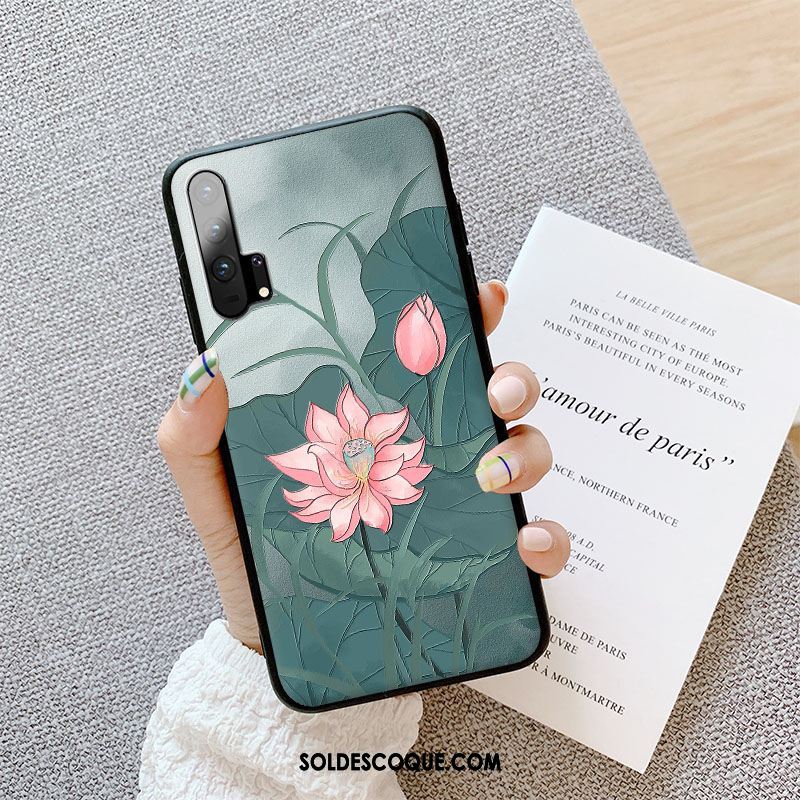 Coque Honor 20 Pro Délavé En Daim Incassable Art Gaufrage Tout Compris En Ligne