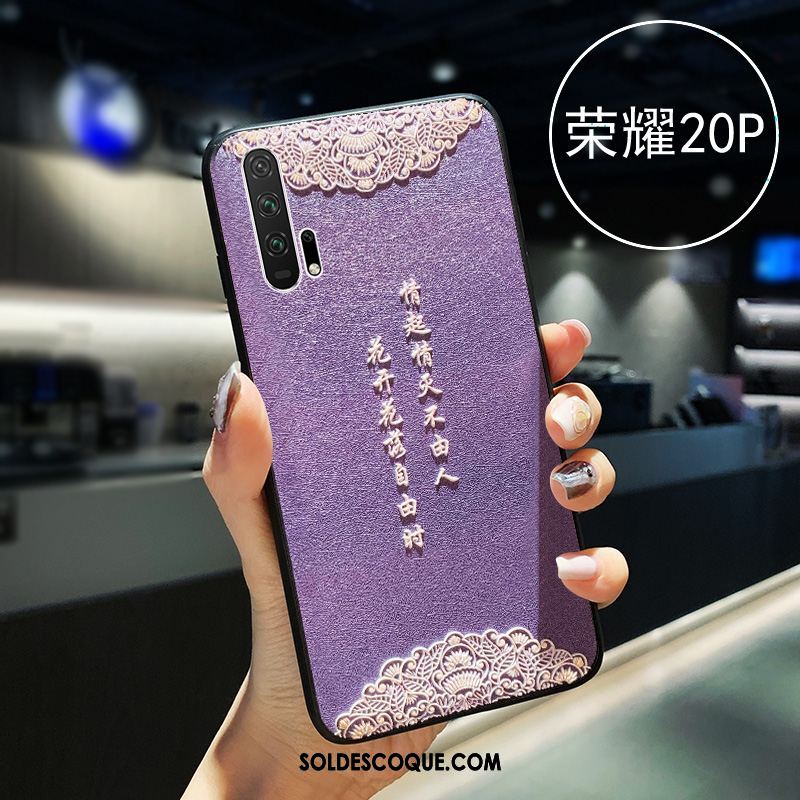 Coque Honor 20 Pro Simple Incassable Téléphone Portable Silicone Violet Housse Pas Cher