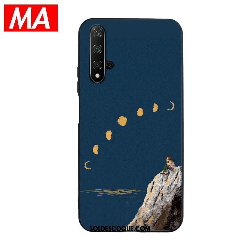 Coque Honor 20 Silicone Peinture À L'huile Bleu Jeunesse Beau En Vente