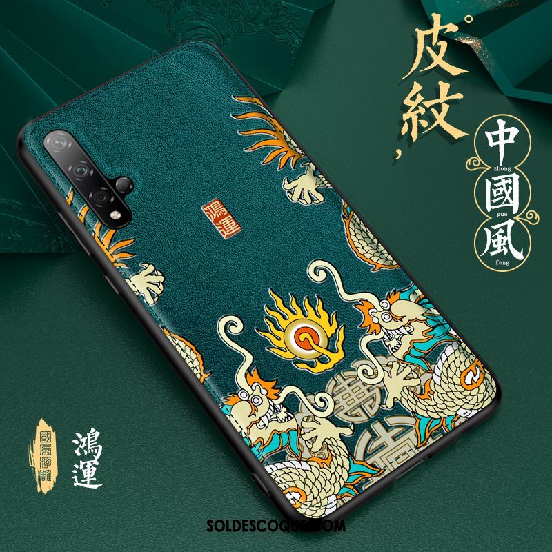 Coque Honor 20 Étui Gaufrage Style Chinois Incassable Protection Housse Soldes