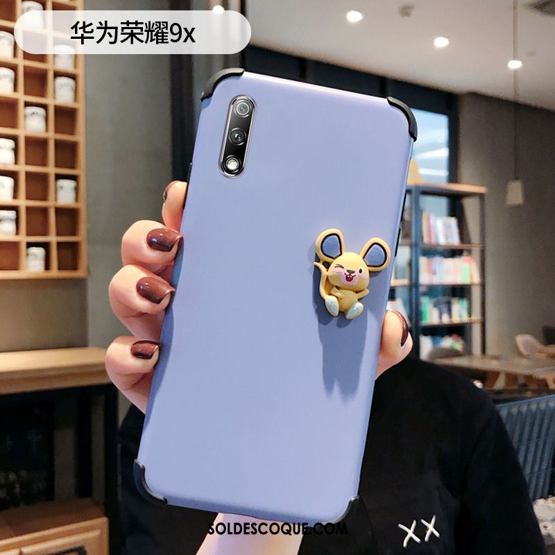 Coque Honor 9x Délavé En Daim Dessin Animé Net Rouge Amoureux Bleu France