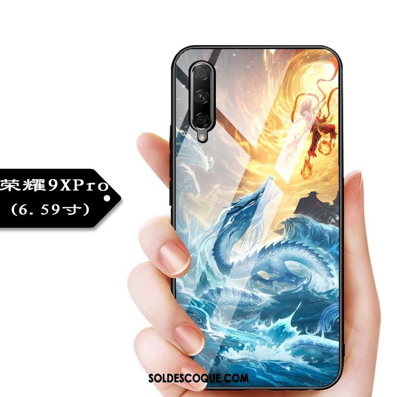 Coque Honor 9x Pro Amoureux Rose Téléphone Portable Verre Créatif Soldes