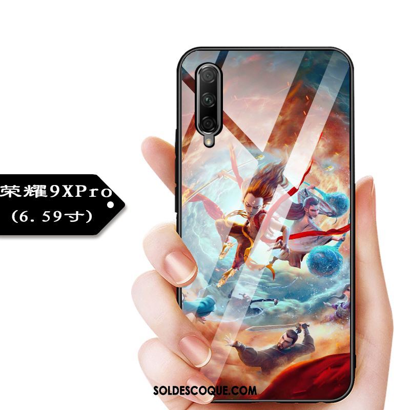 Coque Honor 9x Pro Amoureux Rose Téléphone Portable Verre Créatif Soldes