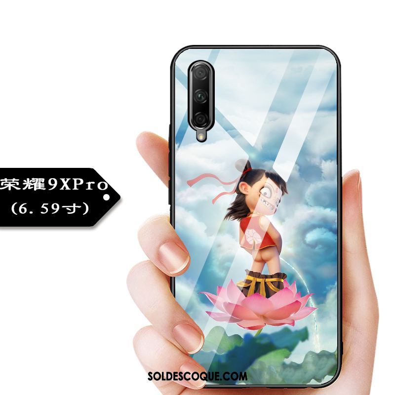 Coque Honor 9x Pro Amoureux Rose Téléphone Portable Verre Créatif Soldes