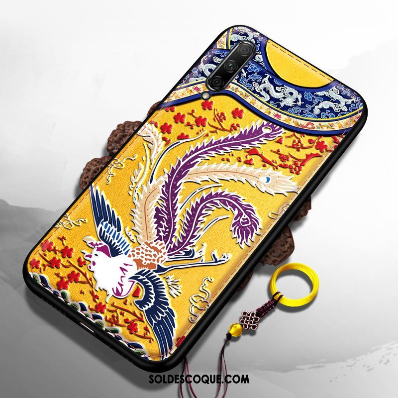 Coque Honor 9x Pro Dragon Téléphone Portable Jaune Fluide Doux Très Mince Housse Soldes