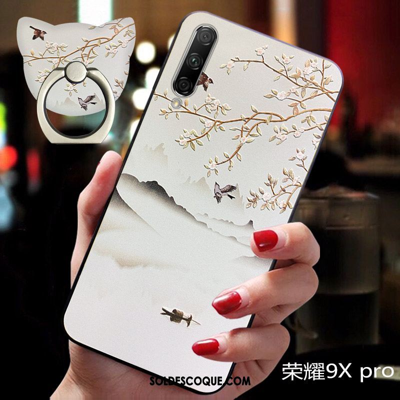 Coque Honor 9x Pro Délavé En Daim Fluide Doux Créatif Amoureux Marque De Tendance Pas Cher