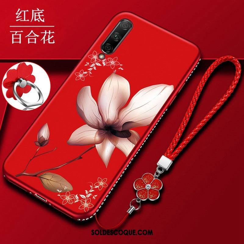 Coque Honor 9x Pro Net Rouge Strass Protection Tout Compris Marque De Tendance Pas Cher