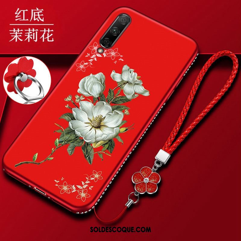 Coque Honor 9x Pro Net Rouge Strass Protection Tout Compris Marque De Tendance Pas Cher