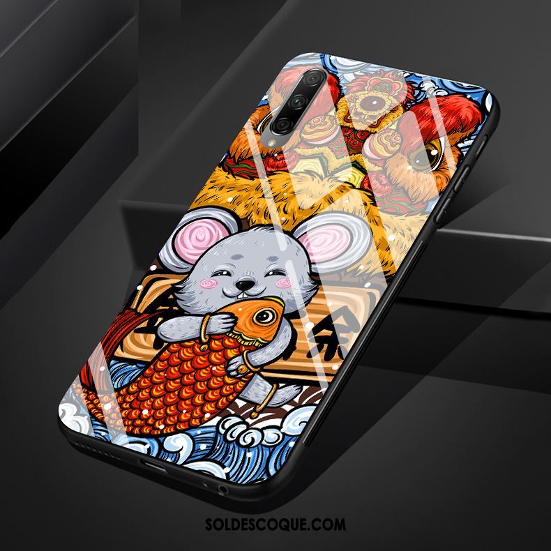 Coque Honor 9x Pro Verre Dessin Animé Multicolore Silicone Créatif Pas Cher