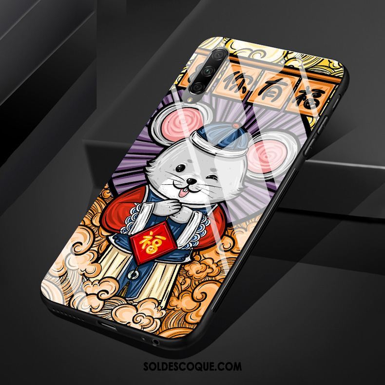 Coque Honor 9x Pro Verre Dessin Animé Multicolore Silicone Créatif Pas Cher