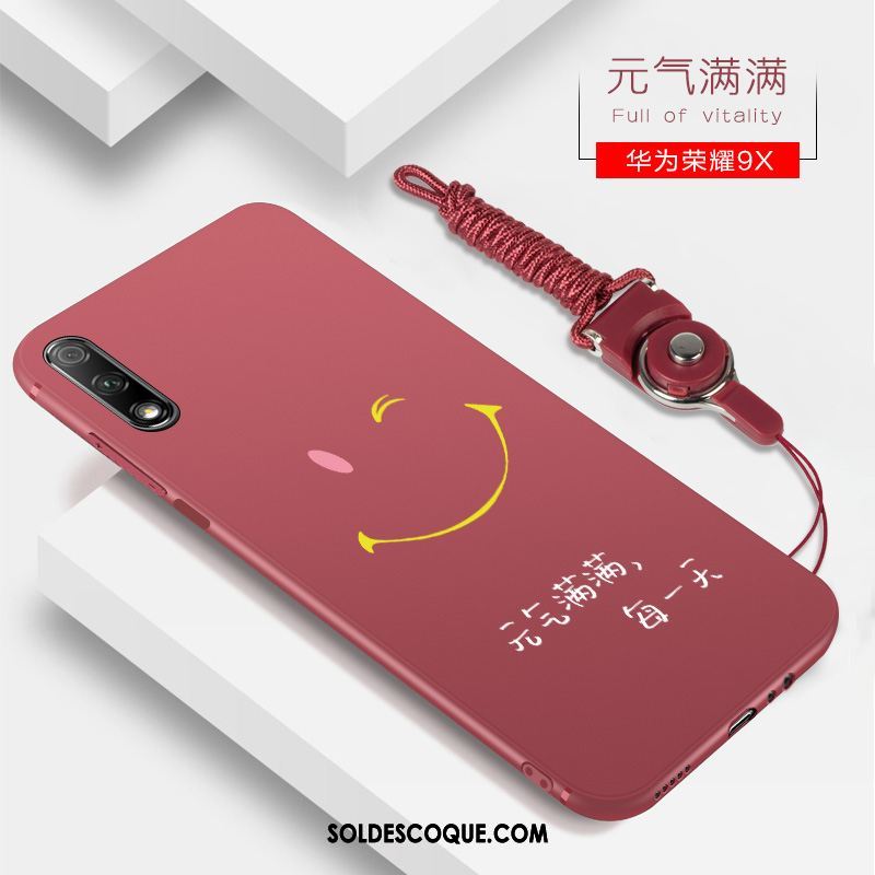 Coque Honor 9x Rouge Personnalité Net Rouge Silicone Tendance Pas Cher