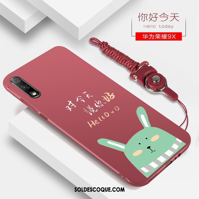 Coque Honor 9x Rouge Personnalité Net Rouge Silicone Tendance Pas Cher