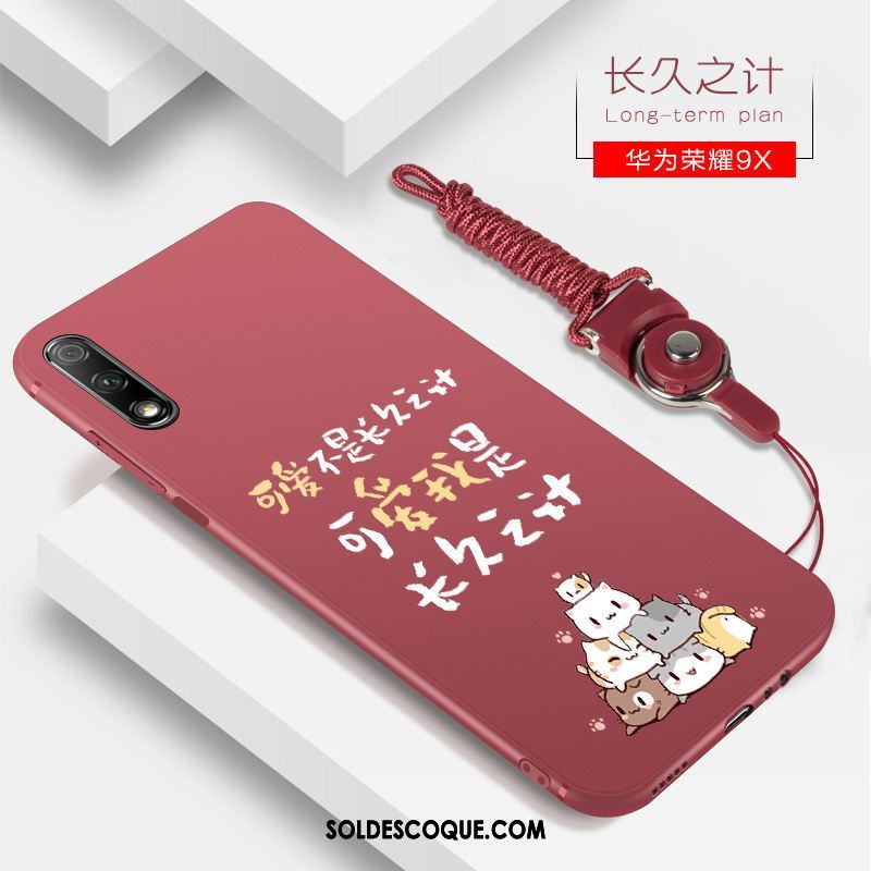 Coque Honor 9x Rouge Personnalité Net Rouge Silicone Tendance Pas Cher