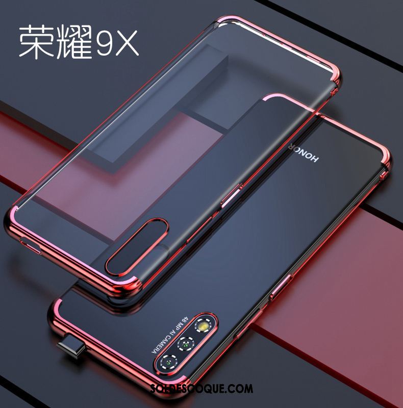 Coque Honor 9x Très Mince Incassable Téléphone Portable Net Rouge Silicone France
