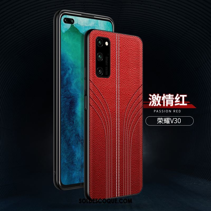 Coque Honor View30 Délavé En Daim Étui En Cuir Tendance Protection Personnalité En Ligne