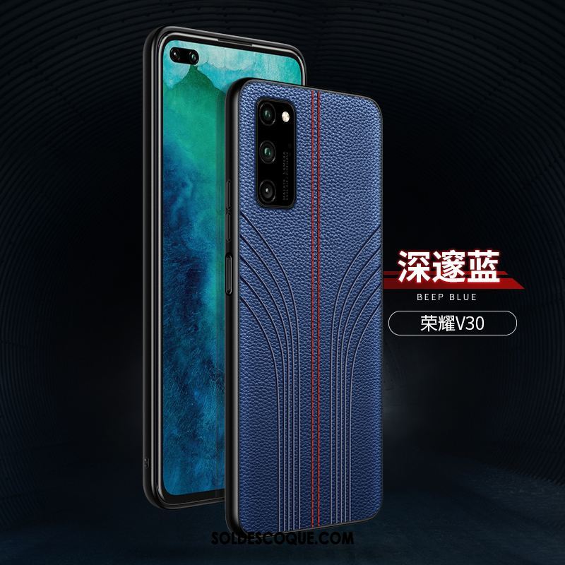 Coque Honor View30 Délavé En Daim Étui En Cuir Tendance Protection Personnalité En Ligne