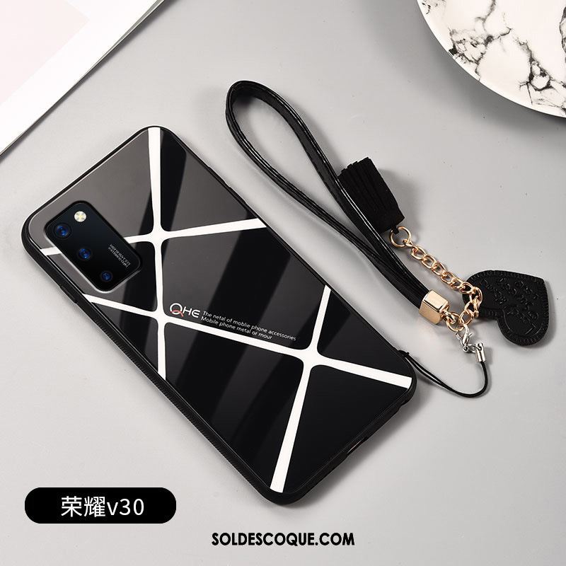 Coque Honor View30 Noir Silicone Fluide Doux Téléphone Portable Marque De Tendance Soldes