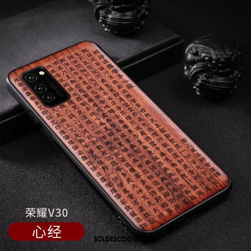 Coque Honor View30 Personnalisé Style Chinois Personnalité Motif Bois Massif Soldes