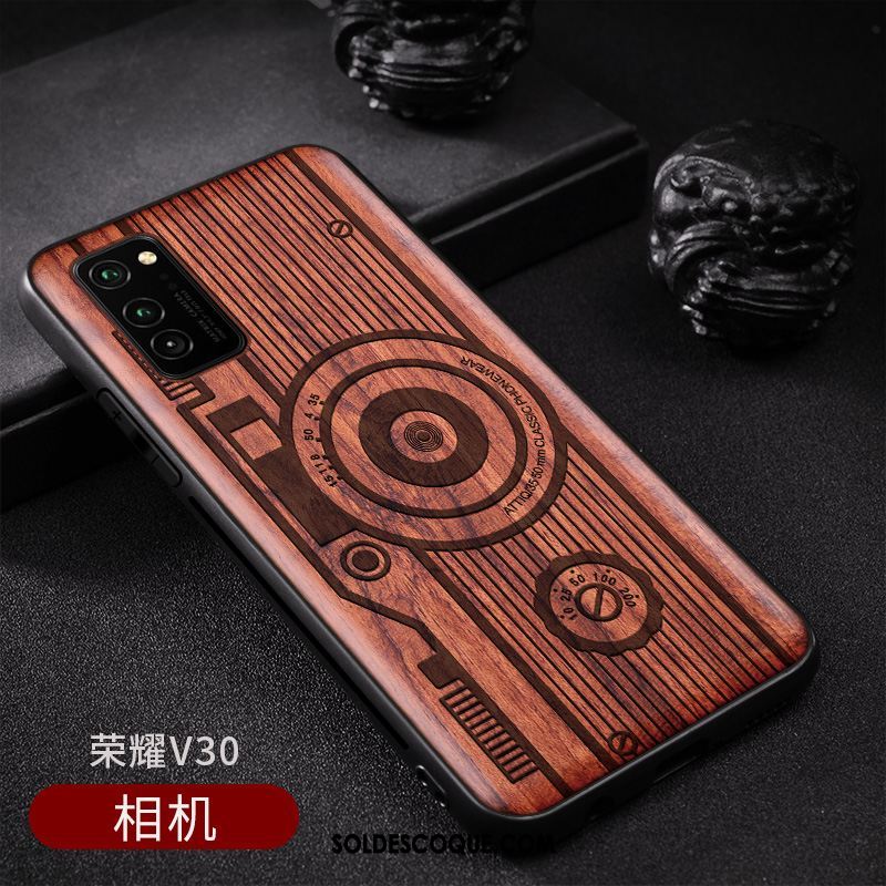 Coque Honor View30 Personnalisé Style Chinois Personnalité Motif Bois Massif Soldes