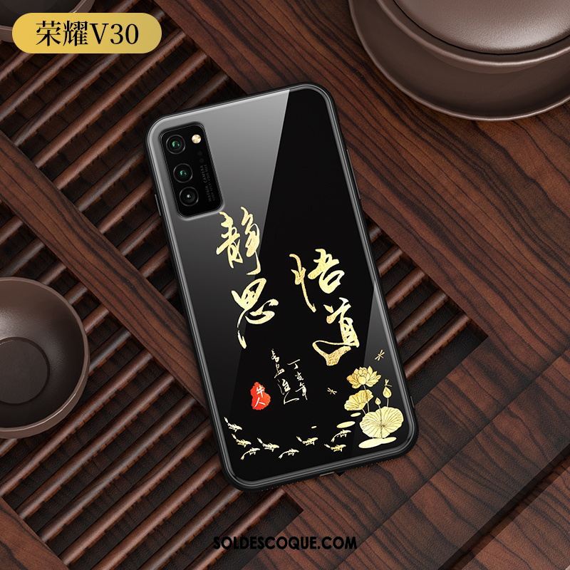 Coque Honor View30 Personnalité Style Chinois Étui Amoureux Noir Housse En Vente