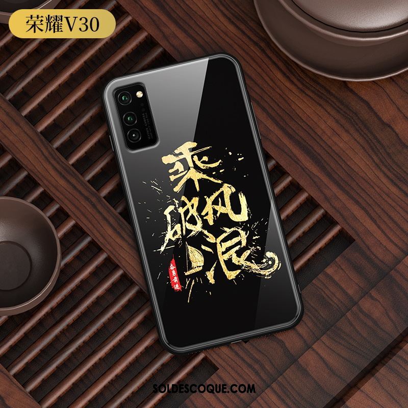 Coque Honor View30 Personnalité Style Chinois Étui Amoureux Noir Housse En Vente