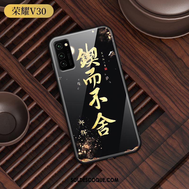 Coque Honor View30 Personnalité Style Chinois Étui Amoureux Noir Housse En Vente