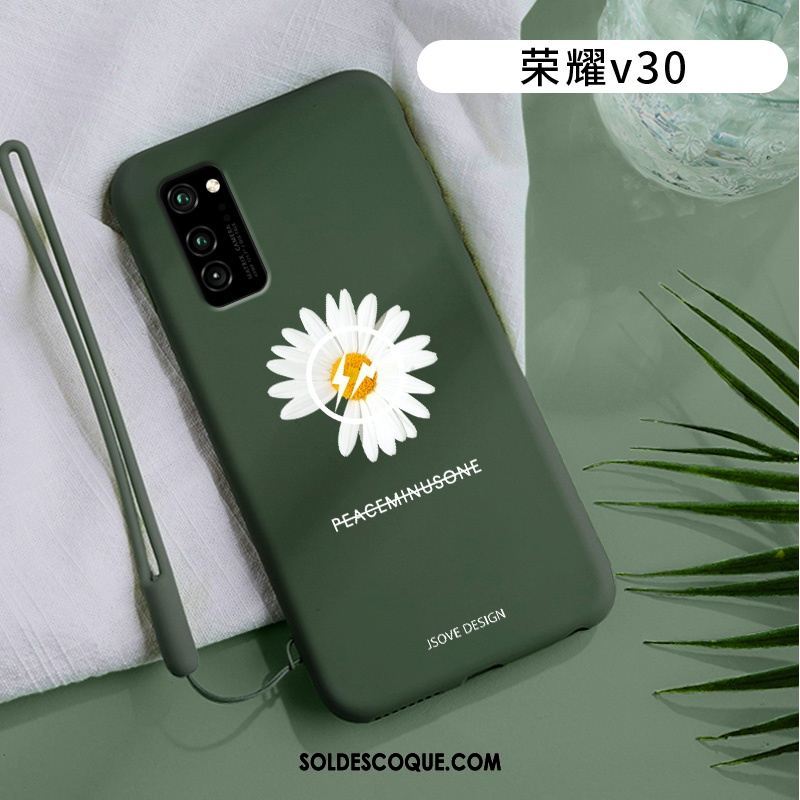 Coque Honor View30 Petite Marguerite Violet Incassable Fluide Doux Vent Soldes