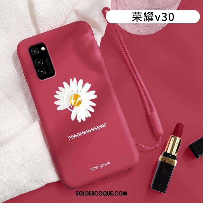 Coque Honor View30 Petite Marguerite Violet Incassable Fluide Doux Vent Soldes