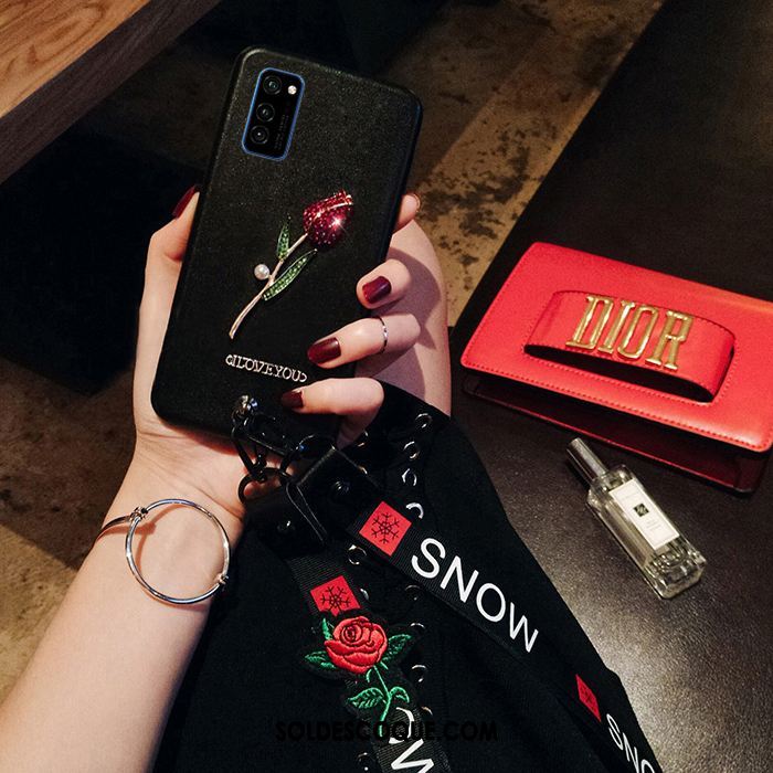 Coque Honor View30 Pro Fleur Tendance Rose Étui Silicone Pas Cher