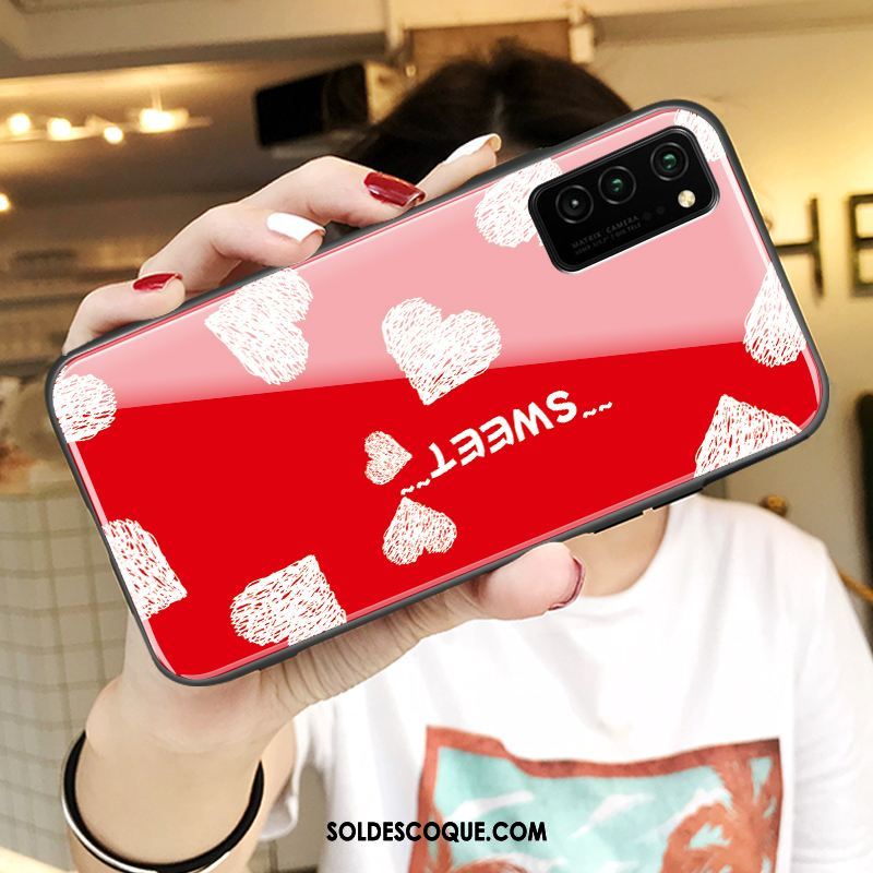 Coque Honor View30 Pro Fluide Doux Créatif Dessin Animé Verre Silicone Pas Cher