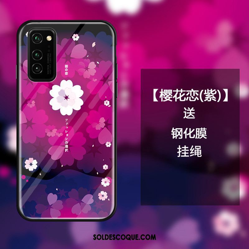 Coque Honor View30 Pro Frais Verre Sakura Téléphone Portable Incassable Soldes