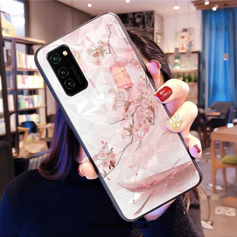 Coque Honor View30 Pro Incassable Modèle Fleurie Losange Personnalité Style Chinois Soldes