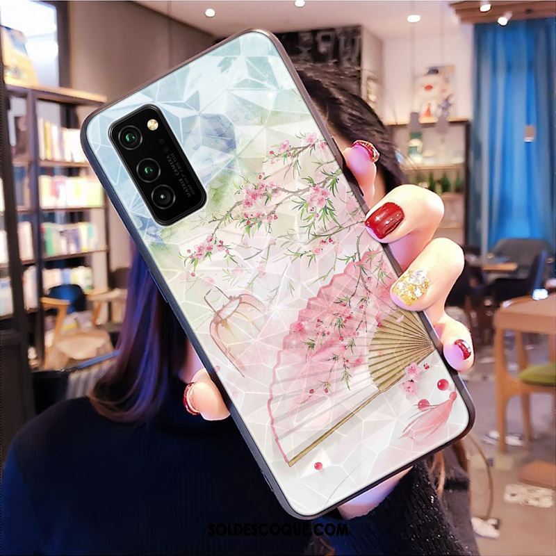 Coque Honor View30 Pro Incassable Modèle Fleurie Losange Personnalité Style Chinois Soldes