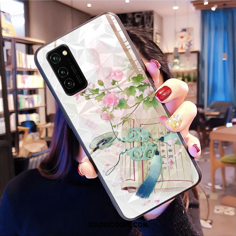 Coque Honor View30 Pro Incassable Modèle Fleurie Losange Personnalité Style Chinois Soldes