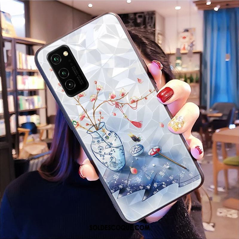 Coque Honor View30 Pro Incassable Modèle Fleurie Losange Personnalité Style Chinois Soldes