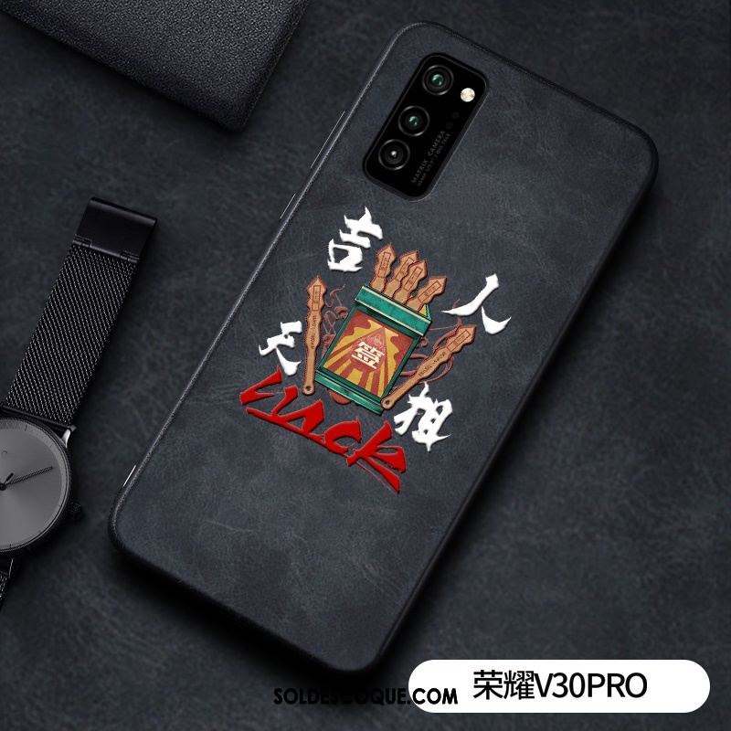 Coque Honor View30 Pro Noir Cuir Protection Incassable Téléphone Portable En Vente
