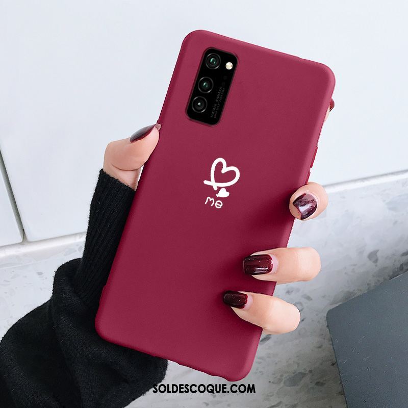 Coque Honor View30 Pro Étui Mode Protection Net Rouge Créatif Housse Soldes