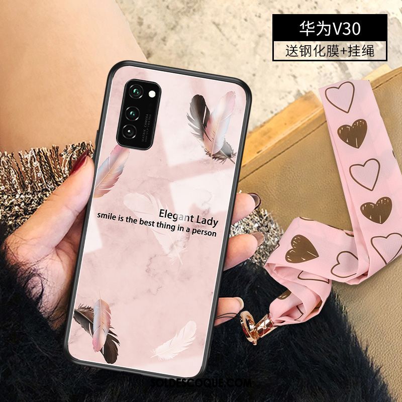 Coque Honor View30 Rose Verre Incassable Protection Miroir En Vente