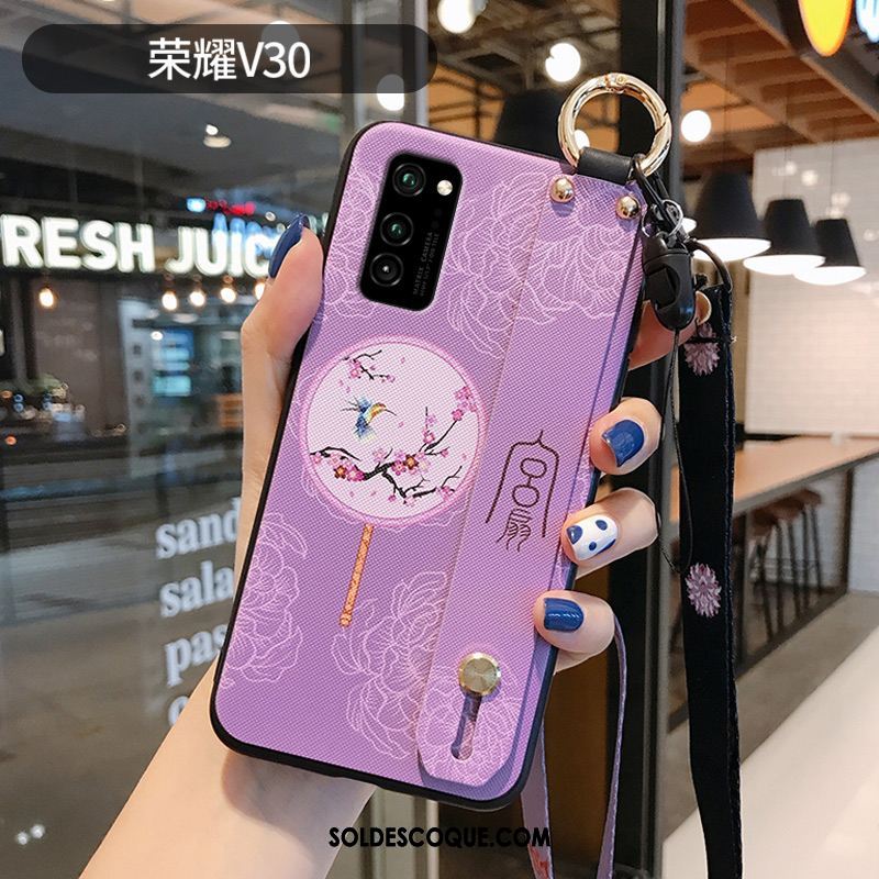 Coque Honor View30 Style Chinois Rose Tout Compris Silicone Étui Pas Cher