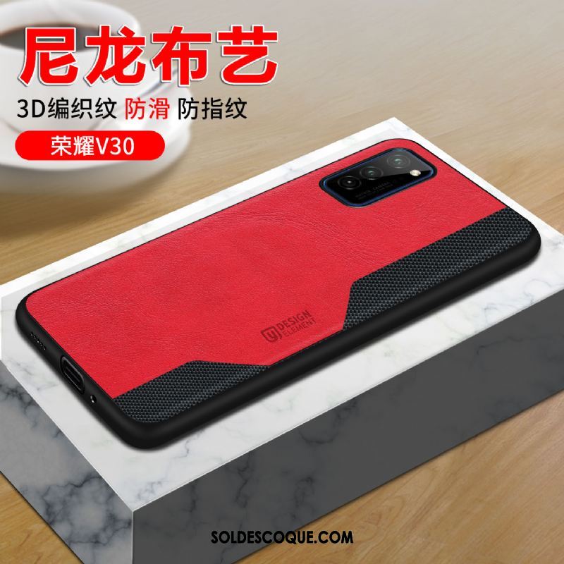 Coque Honor View30 Vintage Étui Rouge Tout Compris Silicone Pas Cher