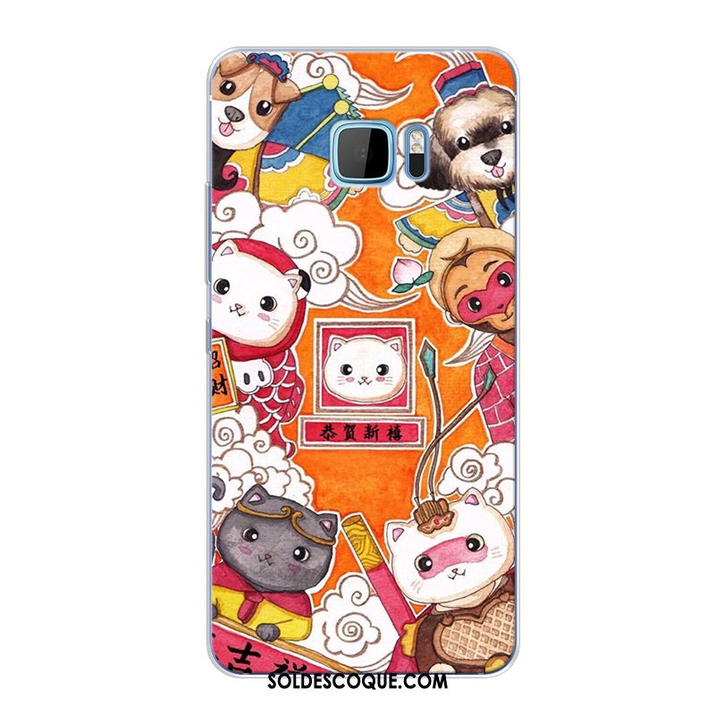 Coque Htc 10 Rouge Chat Chiens Fluide Doux Téléphone Portable Soldes