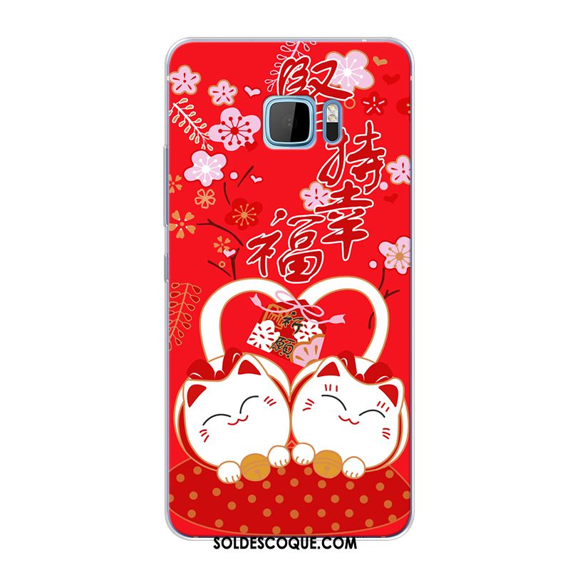 Coque Htc 10 Rouge Chat Chiens Fluide Doux Téléphone Portable Soldes