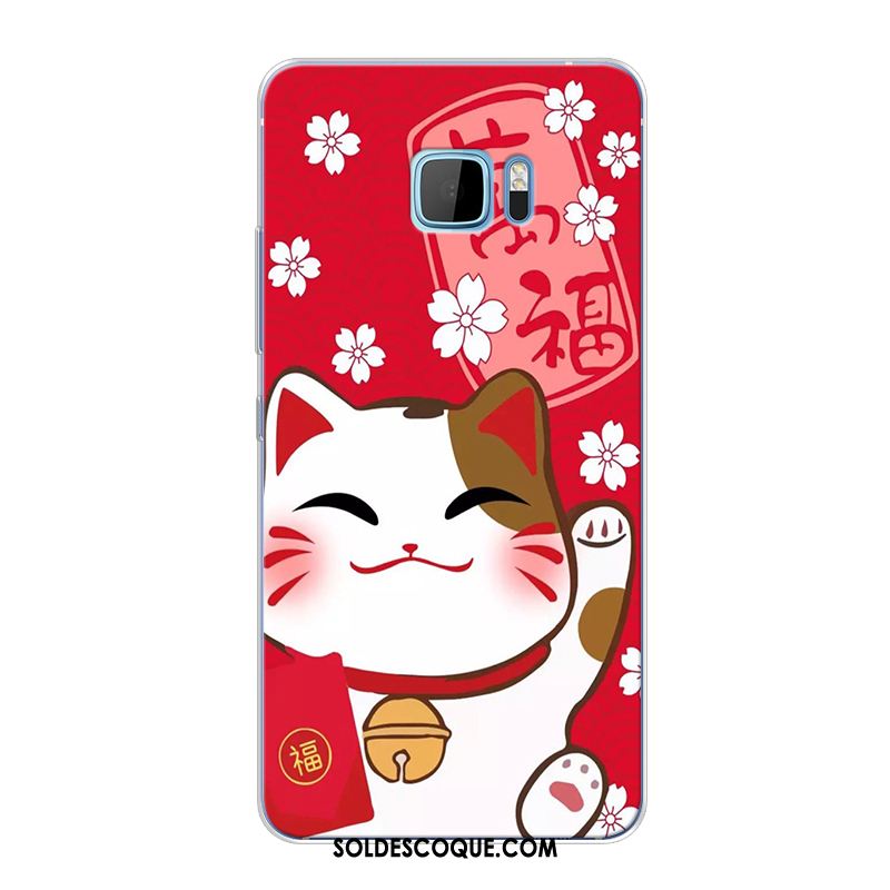 Coque Htc 10 Rouge Chat Chiens Fluide Doux Téléphone Portable Soldes