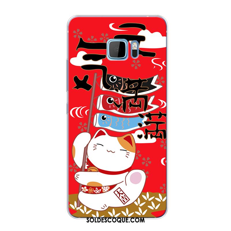 Coque Htc 10 Rouge Chat Chiens Fluide Doux Téléphone Portable Soldes