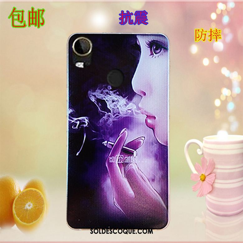 Coque Htc Desire 10 Lifestyle Étui Violet Peinture Téléphone Portable Housse France