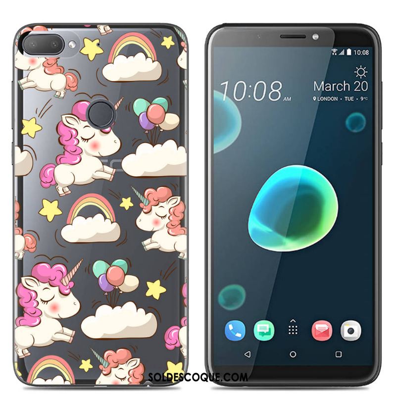 Coque Htc Desire 12+ Dessin Animé Étui Silicone Rose Créatif Housse France