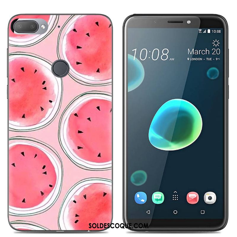 Coque Htc Desire 12+ Dessin Animé Étui Silicone Rose Créatif Housse France