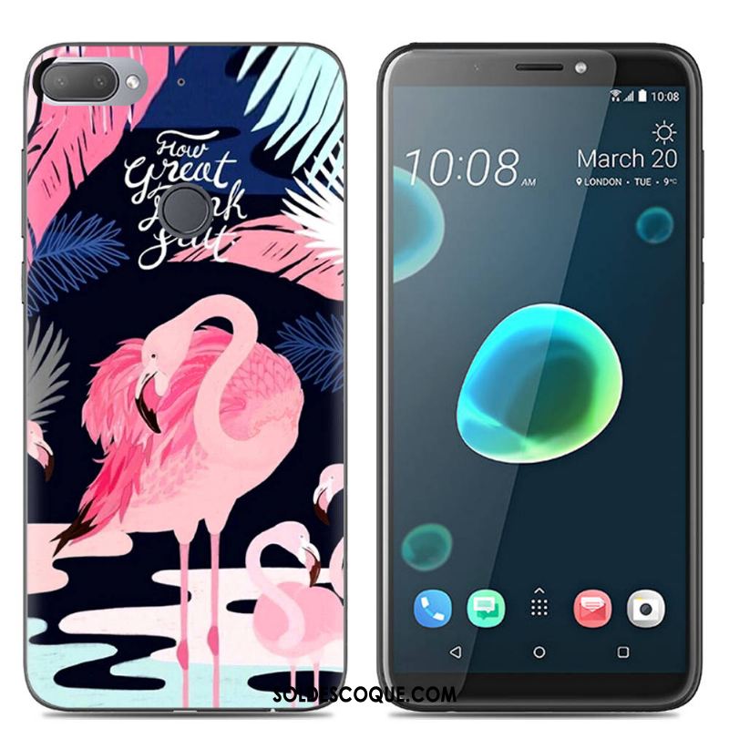 Coque Htc Desire 12+ Dessin Animé Étui Silicone Rose Créatif Housse France