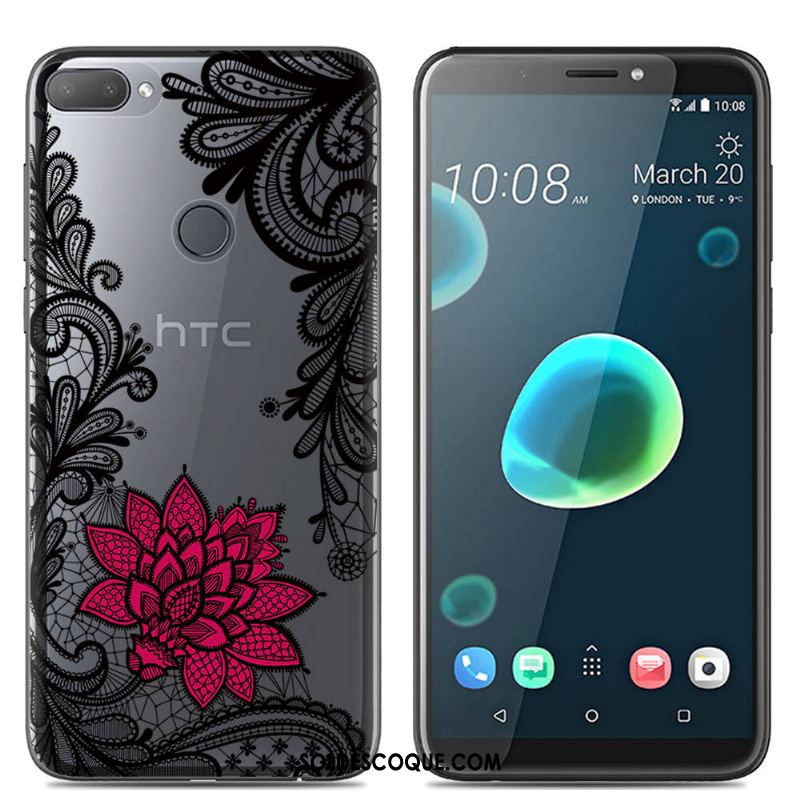 Coque Htc Desire 12+ Dessin Animé Étui Silicone Rose Créatif Housse France